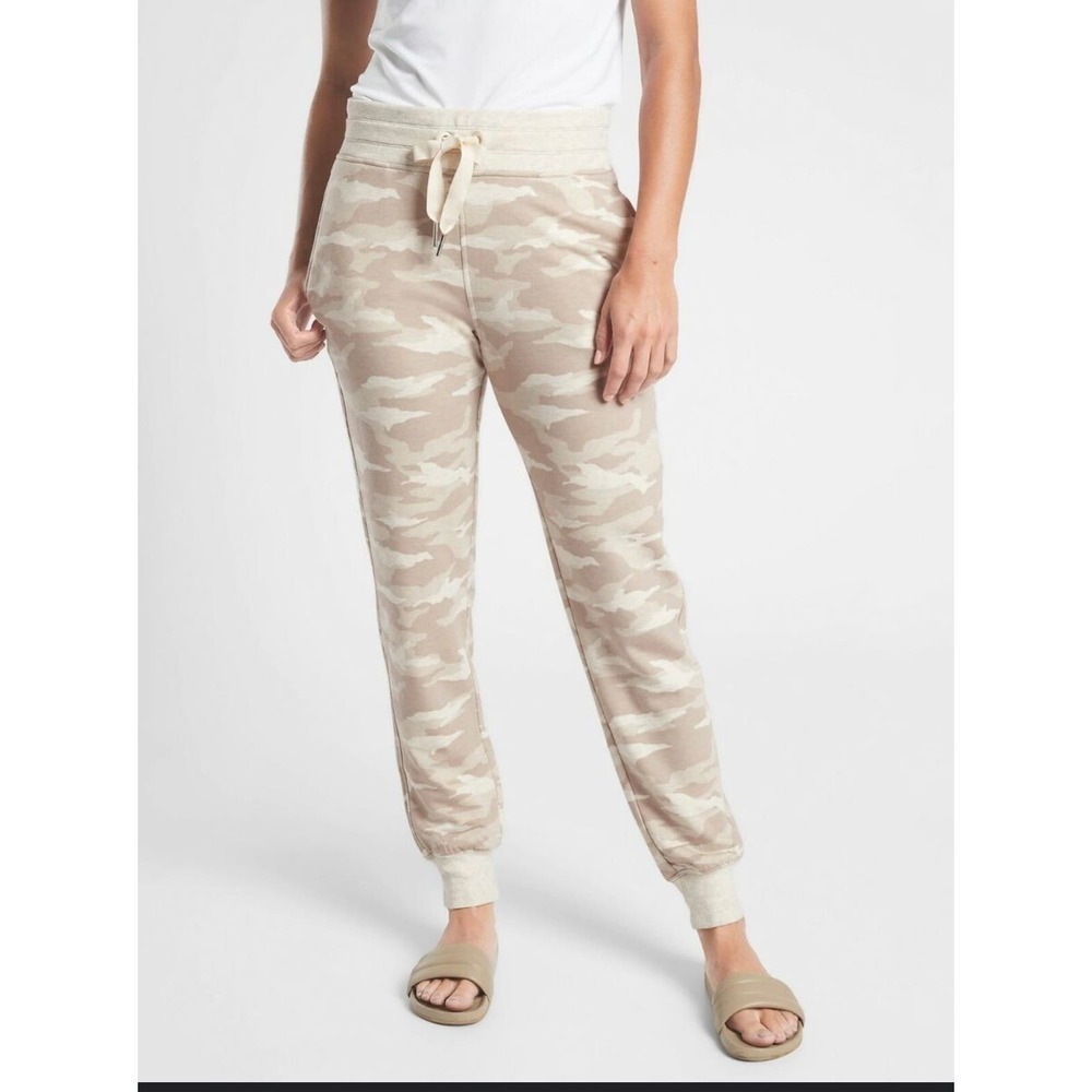 Athleta Balance Printed Jogger Pant size S Oatmeal Heather